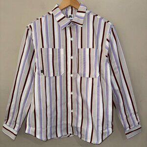 Nike SB Skate Long Sleeve Striped Button Up Shirt Skateboard S HJ2906-133 NEW